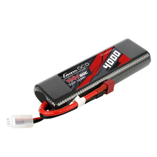 Gens Ace GA4000-2S60-HC-B 4000mAh 2S 7.4V 60C LiPo w/Deans Plug - Hobby City NZ