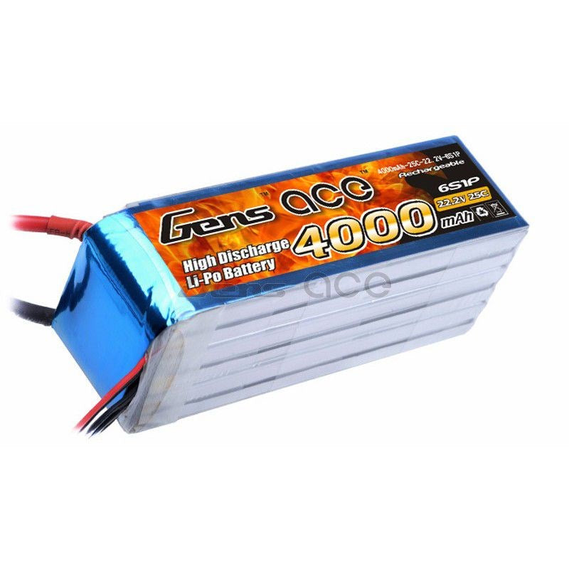 Gens Ace GA4000-6S45-EC5 4000mAh 22.2V 6S1P 45C 160x47x41mm 613g EC5 Plug - Hobby City NZ