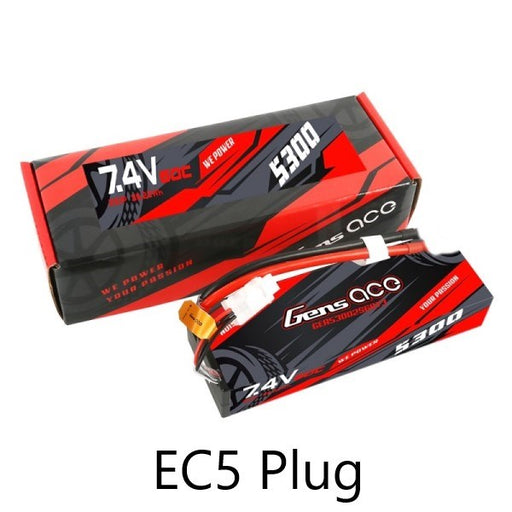 Gens Ace 5300mAh 2S1P 7.4V 60C Hardcase LiPo w/EC5 - Hobby City NZ