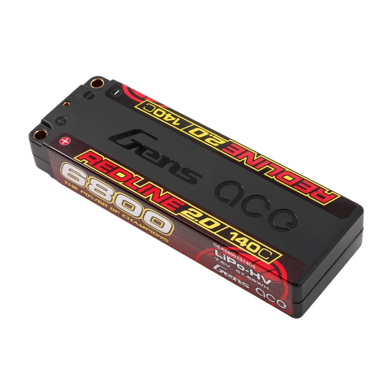 Gens Ace Redline 2.0 6800mAh 2S1P 7.6V 140C HardCase HV RC LiPo Battery (2)