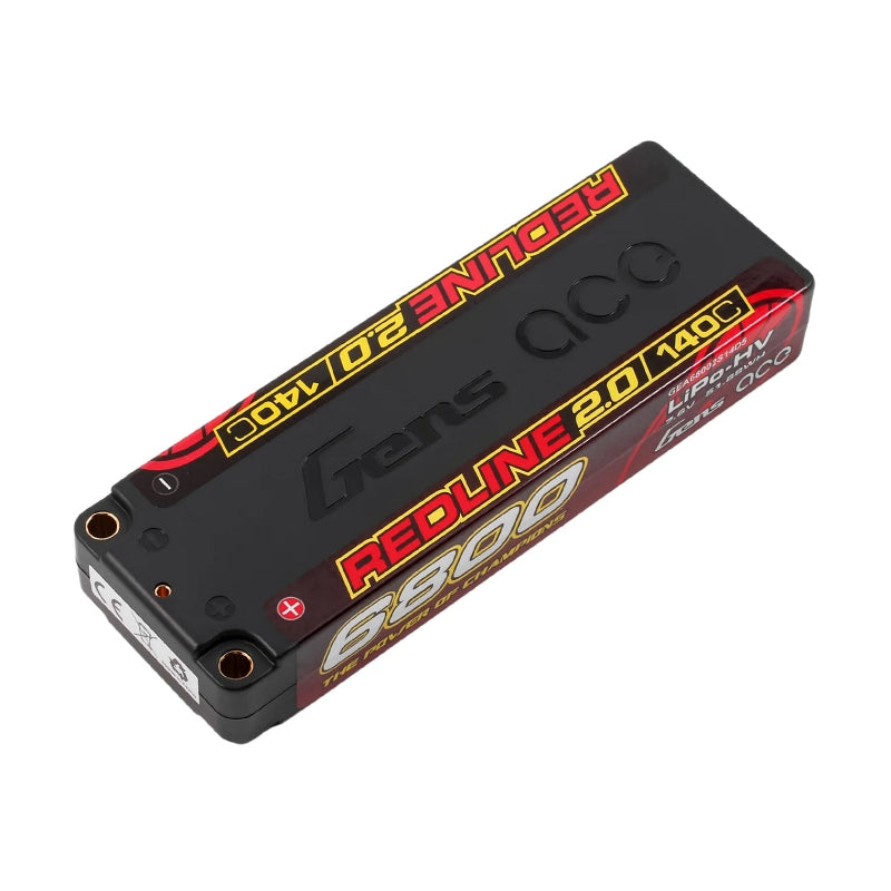 Gens Ace Redline 2.0 6800mAh 2S1P 7.6V 140C HardCase HV RC LiPo Battery