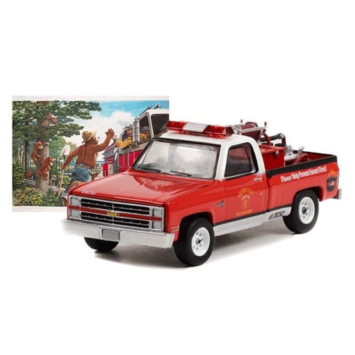 GreenLight 38020-E 1/64 1984 Chevrolet C20 Custom w/Fire Gear - "Please! Help Prevent Forest Fires!" (8144090431725)