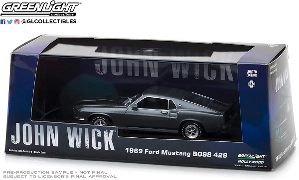 GreenLight 86540 1/43 1969 Ford Mustang Boss 429 - John Wick (8971079581933)