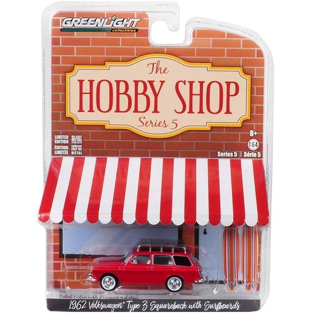 GreenLight GL-97050-A 1/64 1962 Volkswagen type 3 Squareback with Surfboards (8971078762733)