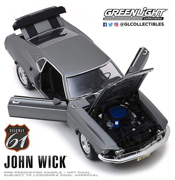 GreenLight HWY-18016 1/18 1969 Ford Mustang Boss 429 - John Wick (8971080990957)