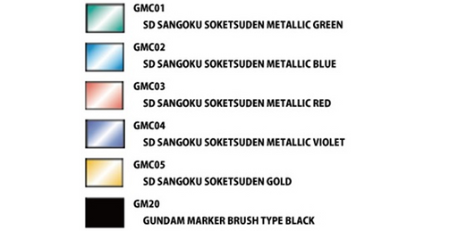 Gunze GMS-100C Gundam Marker Set - SD Gundam World Sangoku Soketsuden (7637935423725)