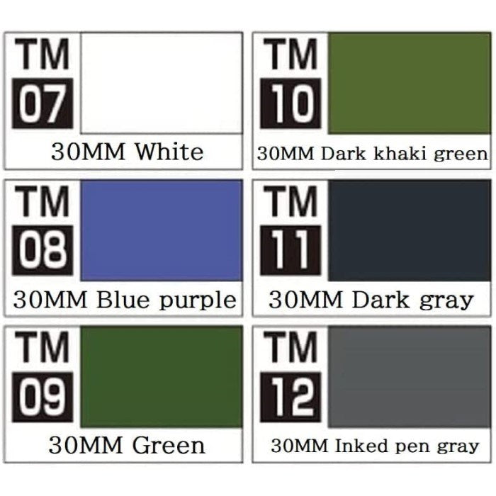 Gunze TMS02 Gundam 30 Min. Missions Marker Basic Set 6pcs