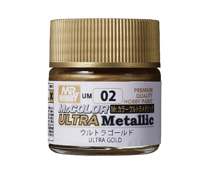 Gunze UM02 Mr Color Ultra Metallic Gold Lacquer Paint 10ml (8435706822893)