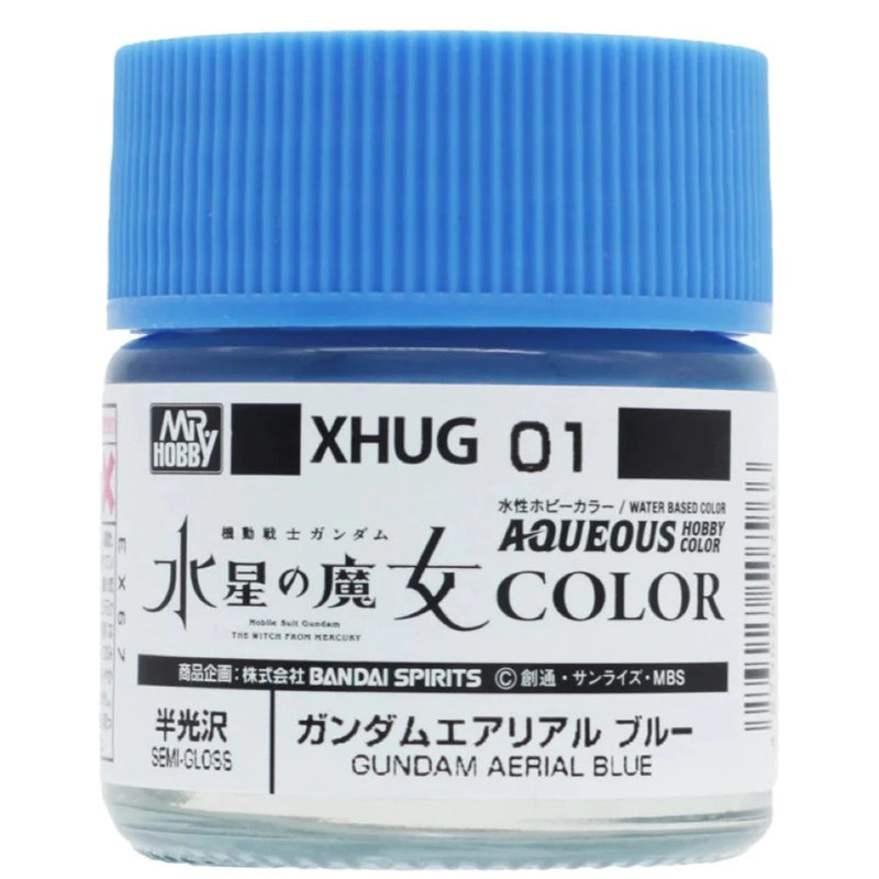 Gunze XHUG01 Mr Hobby Aqueous Gundam Color Witch from Mercury Aerial Blue Acylic Paint 10ml