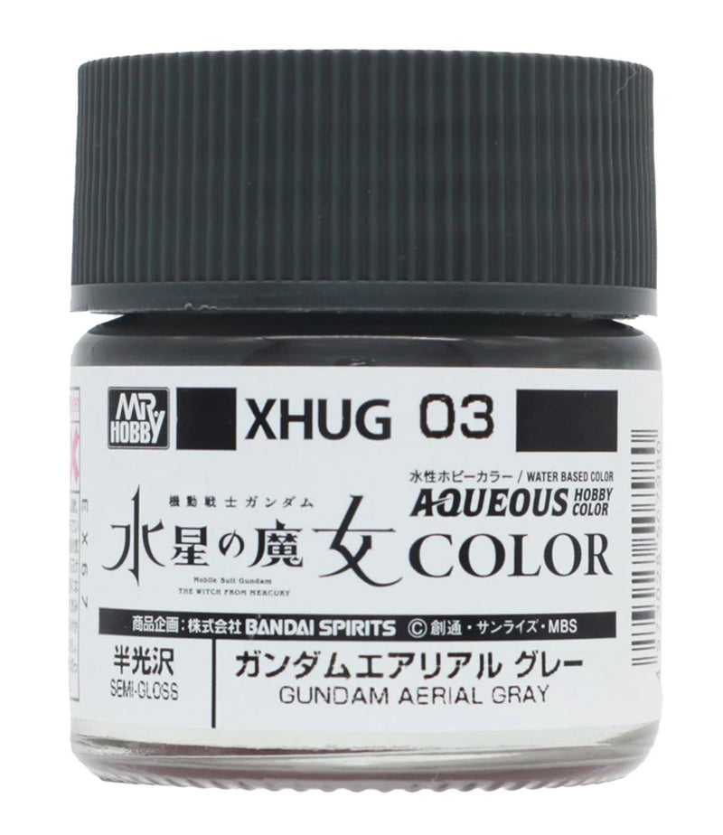 Gunze XHUG03 Mr Hobby Aqueous Gundam Color Witch from Mercury Aerial Grey Acylic Paint 10ml