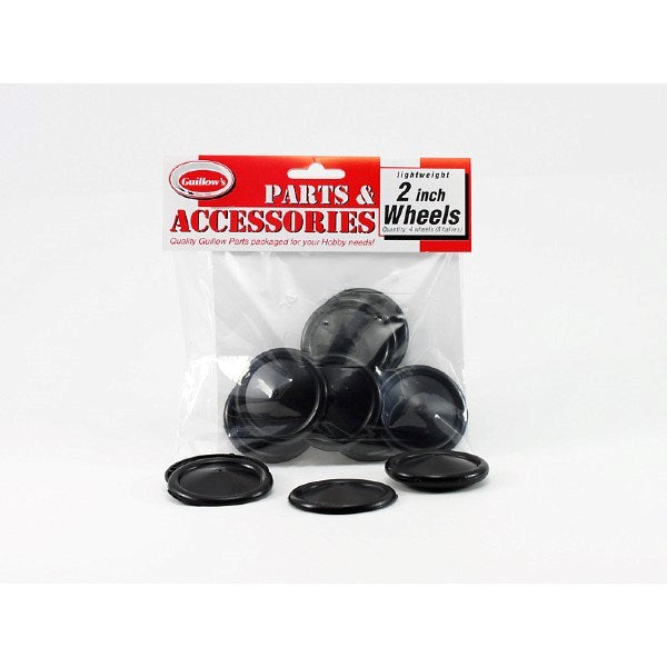 zGuillows #116 2" Plastic Black Wheel Halves (8pk) - Creates 4 Wheels - Hobby City NZ (7859176931565)