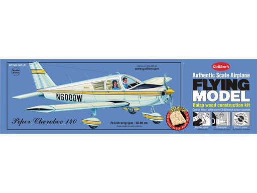 Guillows #307LC 1/20 Piper Cherokee 140 - Balsa Flying Kit (8324596564205)