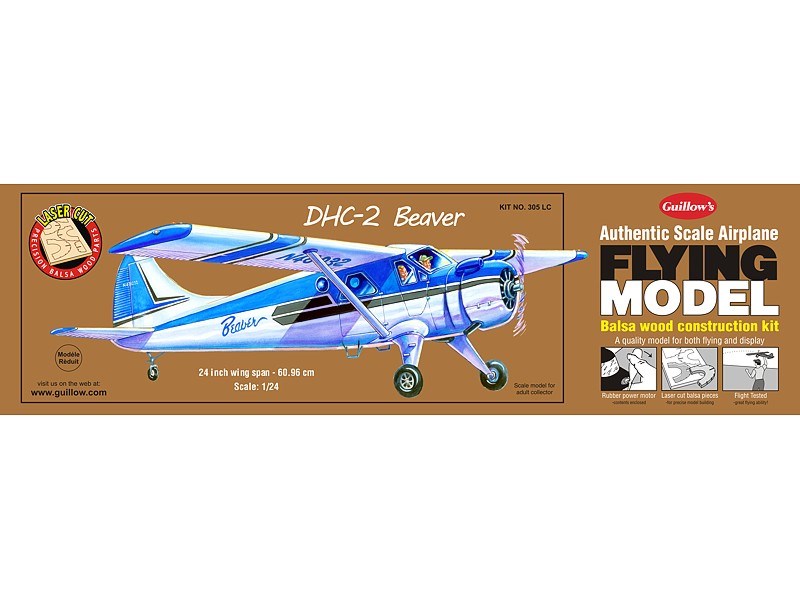 Guillows #305LC 1/24 DHC-2 Beaver - Balsa Flying Kit (8324596105453)