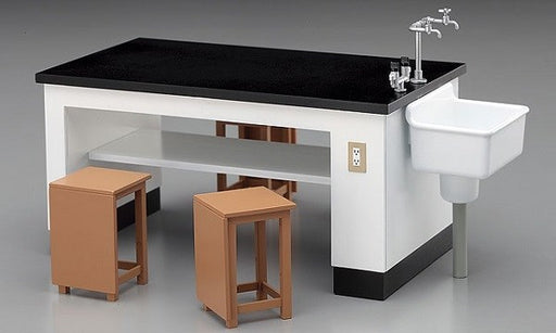 Hasegawa 62004 1/12 Science Room Desk w/Sink and Chairs (1 Set) (7546176405741)