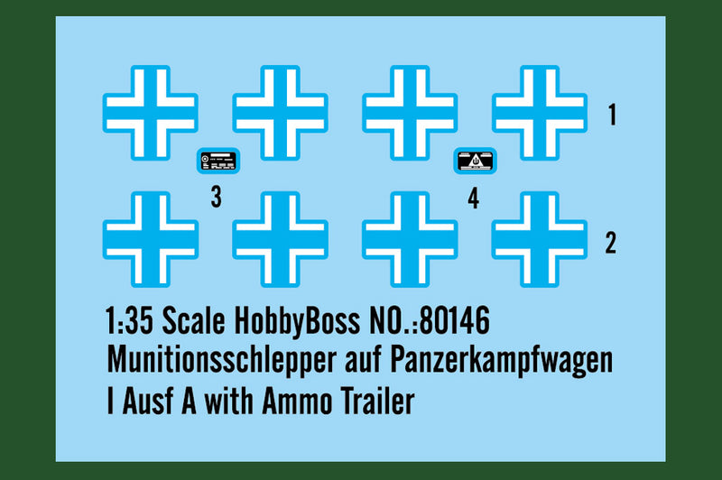Hobby Boss 80146 1/35 Munitionsschlepper auf Panzerkampfwagen I Ausf A with Ammo Trailer Model Kit
