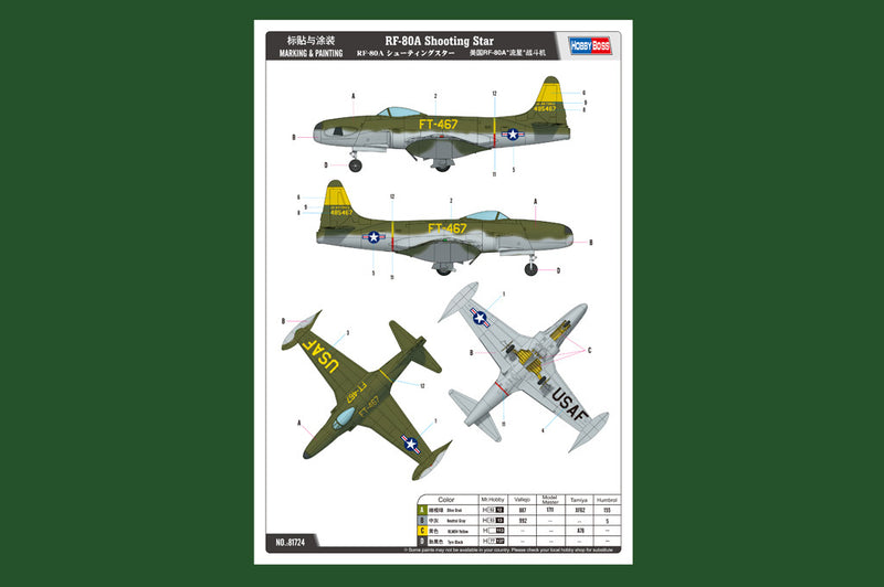 Hobby Boss 81724 1/48 RF-80A Shooting Star fighter