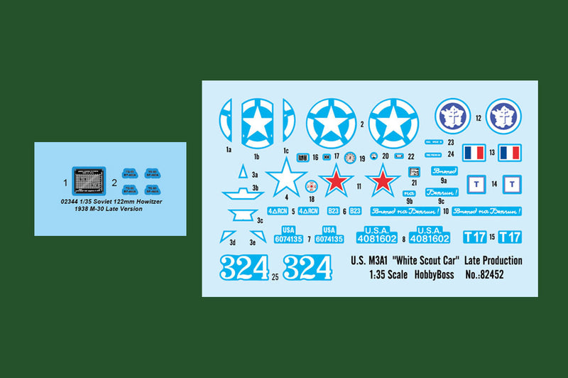 Hobby Boss 84537 1/35 M3A1 late version tow 122mm Howitzer M-30