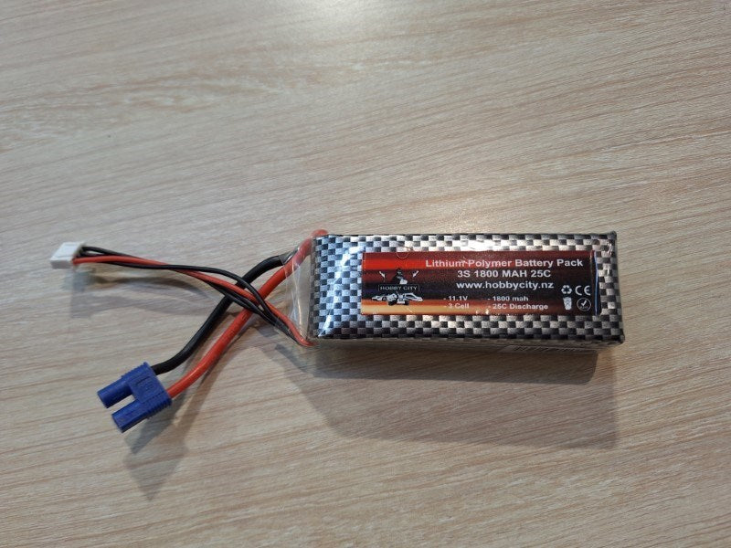 Helios 11.1V 3S 1800mah 25C Lipo Battery EC3 Plug