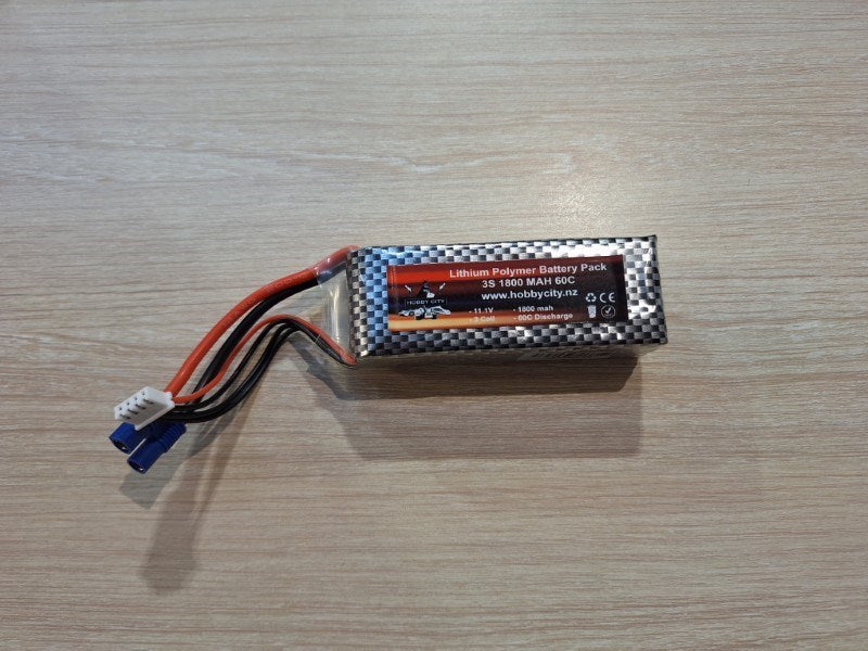 Helios 11.1V 3S 1800mah 60C Lipo Battery EC3 Plug