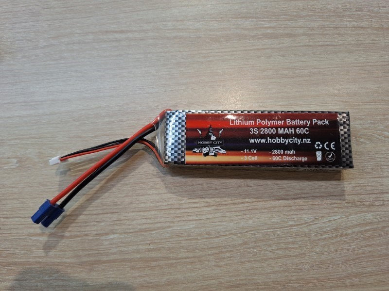 Helios 11.1V 3S 2800mah 60C Lipo Battery EC3 Plug