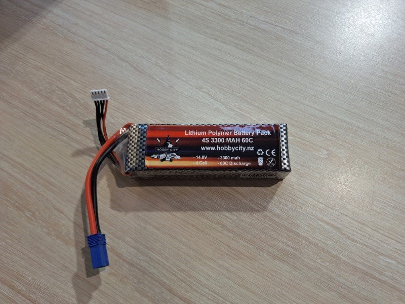 Hobby City 14.8V 4S 3300mah 60C Lipo Battery EC5 Plug - Hobby City NZ