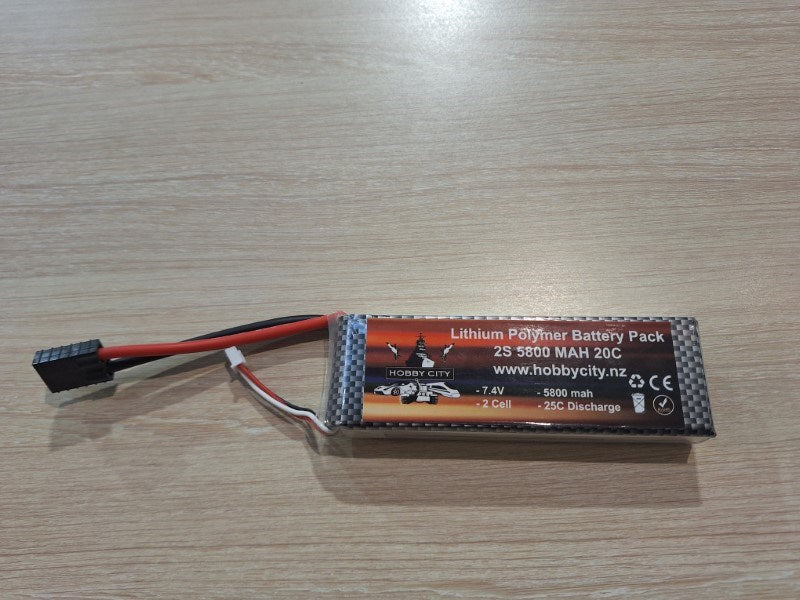 Hobby City 7.4v 2S 5800mah Lipo Battery - Hobby City NZ