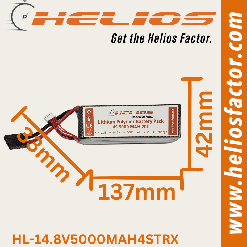 Helios - 14.8V 4S 5000mAh 20C Lipo Battery Traxxas Plug