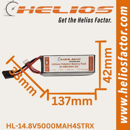 Helios - 14.8V 4S 5000mAh 20C Lipo Battery Traxxas Plug (8322070708461)