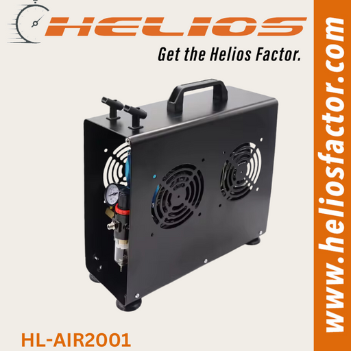 Helios - Airbrush Compressor Twin Cylinder with Tank and Cover (8559219802349)