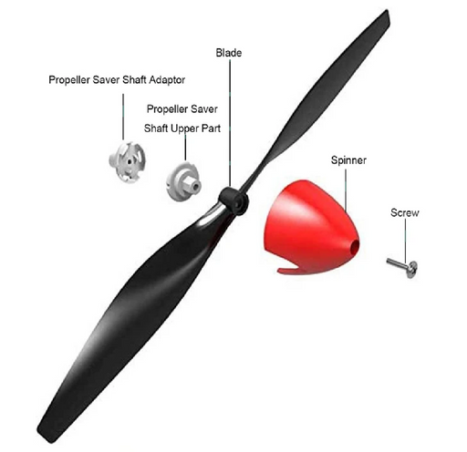 Replacement 2 blade Propeller full set - Red Spinner (8715265966317)