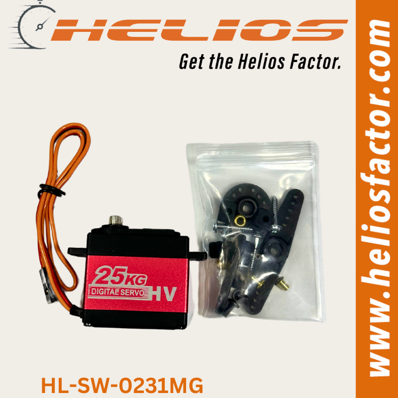 Helios - Aluminium Waterproof Servo - 25kg - 0.12sec Digital Iron Core Metal Gear (Exceeds Savox SW-0231MG Specs)