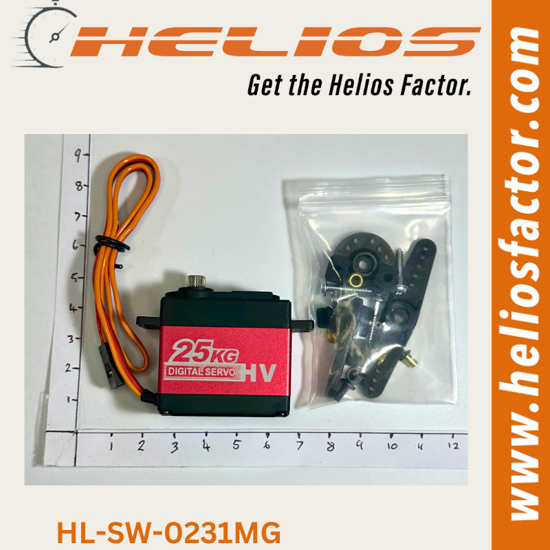 Helios - Aluminium Waterproof Servo - 25kg - 0.12sec Digital Iron Core Metal Gear (Exceeds Savox SW-0231MG Specs)