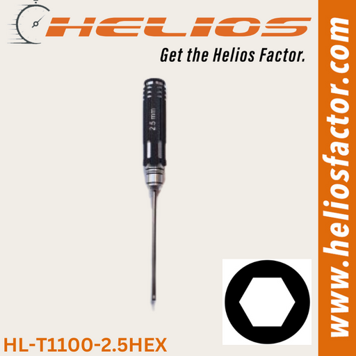 Helios - RC Tools 2.5mm Hardened Steel Hex RC Wrench / Driver - Screw Driver (8633883689197)