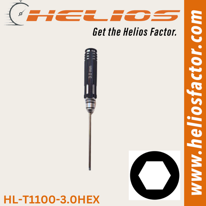 Helios - RC Tools 3.0mm Hardened Steel Hex RC Wrench / Driver - Screw Driver (8633883361517)