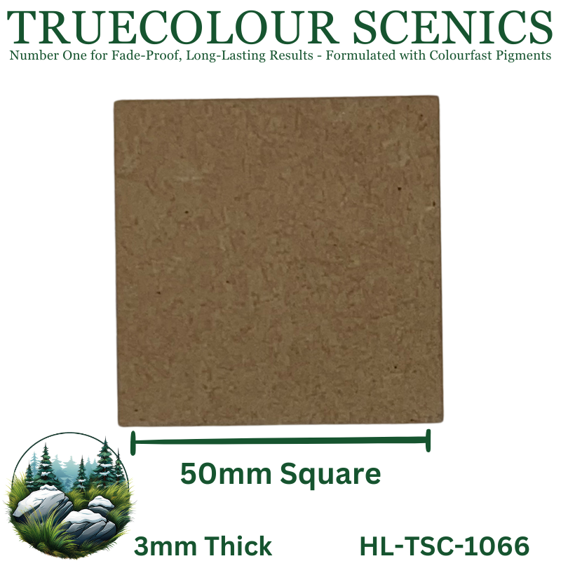 Truecolour Scenics Miniture Base (MDF) - Square - 50mm(W) x 50mm(L) x 3mm(H)