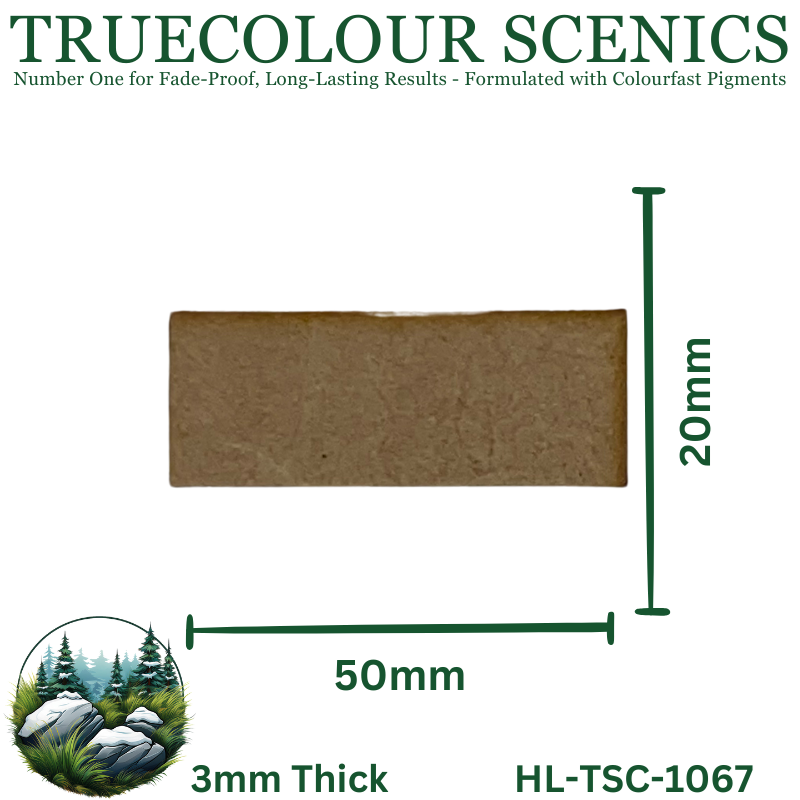 Truecolour Scenics Miniture Base (MDF) - Rectangle - 20mm(W) x 50mm(L) x 3mm(H)