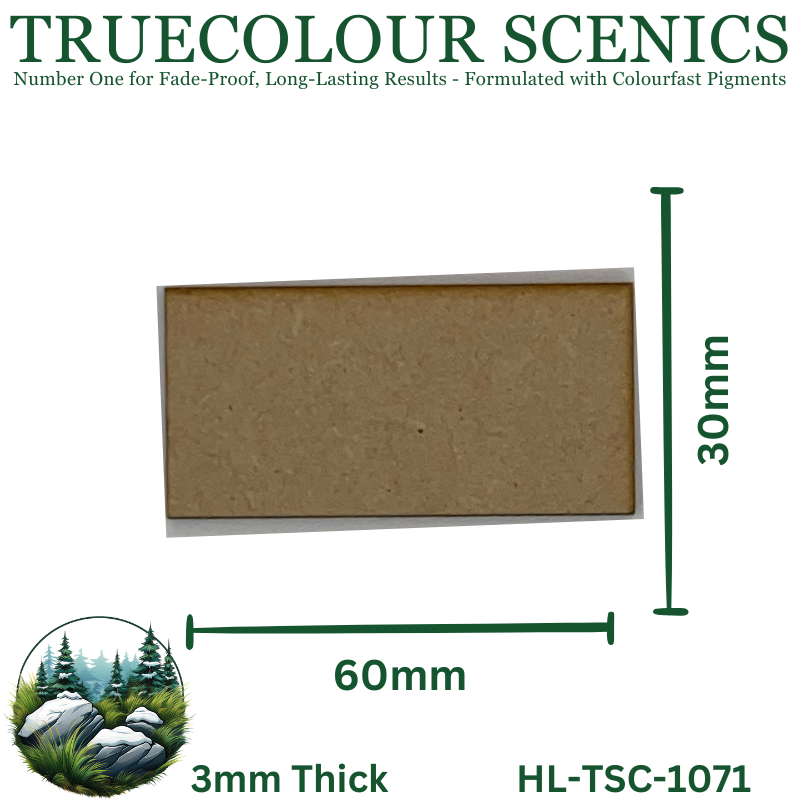 Truecolour Scenics Miniture Base (MDF) - Rectangle - 30mm(W) x 60mm(L) x 3mm(H)