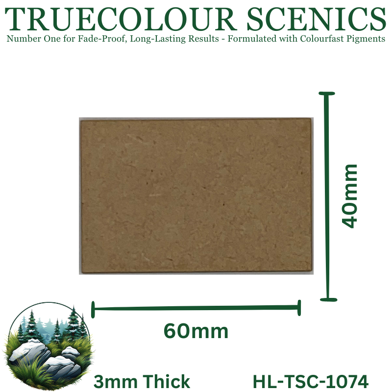 Truecolour Scenics Miniture Base (MDF) - Rectangle - 40mm(W) x 60mm(L) x 3mm(H)