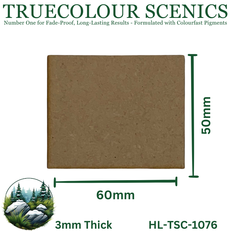 Truecolour Scenics Miniture Base (MDF) - Rectangle - 50mm(W) x 60mm(L) x 3mm(H)