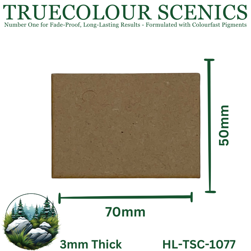 Truecolour Scenics Miniture Base (MDF) - Rectangle - 50mm(W) x 70mm(L) x 3mm(H)