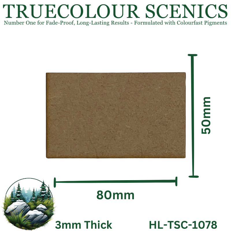 Truecolour Scenics Miniture Base (MDF) - Rectangle - 50mm(W) x 80mm(L) x 3mm(H)
