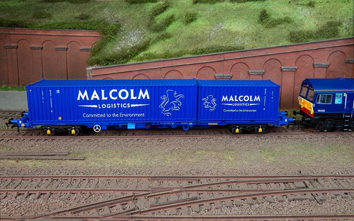 Hornby R60133 Malcolm Rail KFA Container Wagon with 1 x 20' & 1 x 40' Containers - Era 11 (8176228597997)