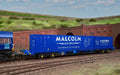 Hornby R60133 Malcolm Rail KFA Container Wagon with 1 x 20' & 1 x 40' Containers - Era 11 (8176228597997)
