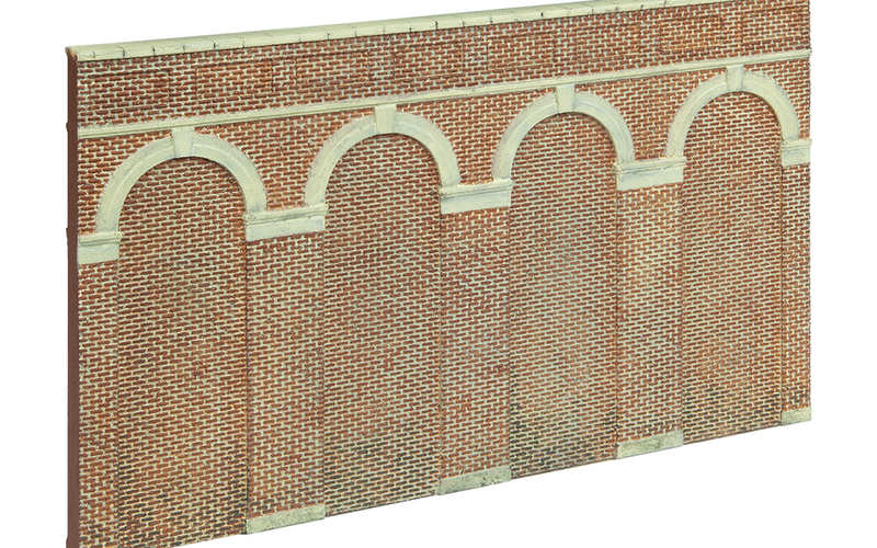 Hornby R7372 High Level Arched Retaining Walls x 2 (Red Brick) - Hobby City NZ