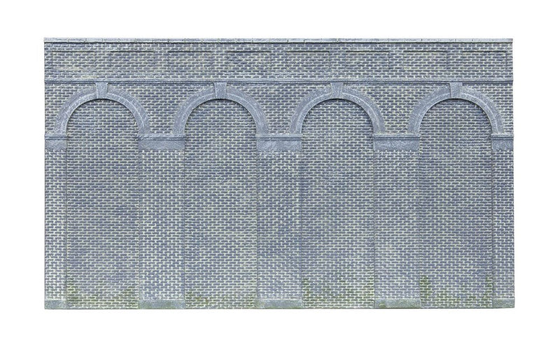 Hornby R7373 High Level Arched Retaining Walls x 2 (Engineers Blue Brick)