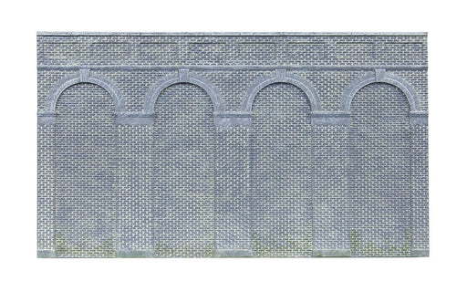 Hornby R7373 High Level Arched Retaining Walls x 2 (Engineers Blue Brick) (8195285418221)