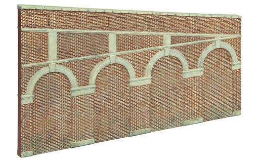 Hornby R7374 High Stepped Arched Retaining Walls x 2 (Red Brick) (8195285450989)