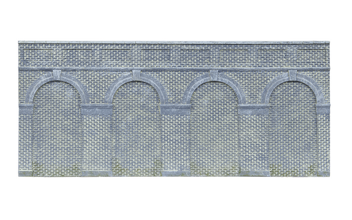 Hornby R7385 Mid Level Arched Retaining Walls x2 (Engineers Blue Brick) (8195285549293)
