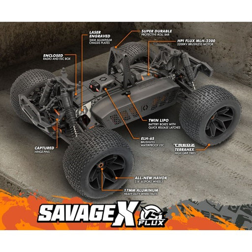 HPI Racing 160101 1/8 4WD Savage X FLUX V2 RTR Monster Truck (7932606906605)