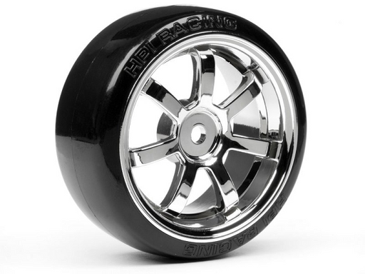 HPI Racing 4739 T-Drift Tyres 26mm w/Rays 57S-Pro Chrome Wheels (1 Pair) (8278250029293)
